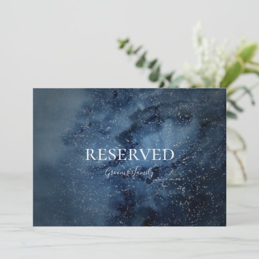 Celestial Night Sky | Silver Reserved Sign (Staand voorkant)
