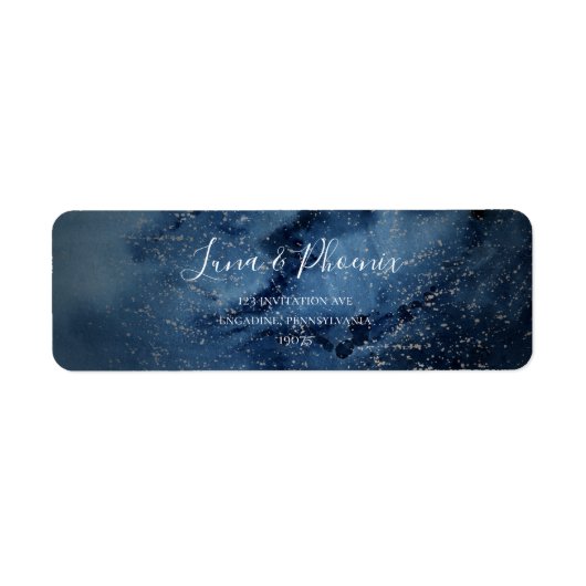 Celestial Night Sky | Silver Return Address Label (Voorkant)
