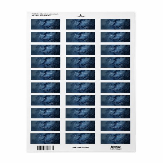 Celestial Night Sky | Silver Return Address Label (Full Sheet)