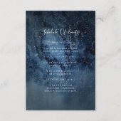Celestial Night Sky | Silver Schedule of Events Informatiekaartje (Voorkant)