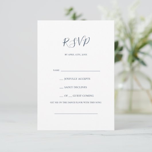 Celestial Night Sky Silver Song Request RSVP Card (Staand voorkant)