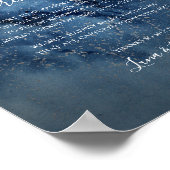 Celestial Night Sky Silver Unplugged Ceremony Sign Poster (Hoek)