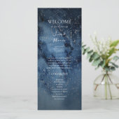 Celestial Night Sky | Silver Wedding Programme Programmakaart (Staand voorkant)