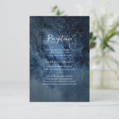 Celestial Night Sky Silver Wedding Reception Card Informatiekaartje (Staand voorkant)