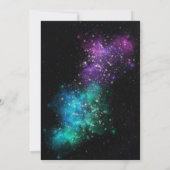 Celestial Night Sky Space Nebula Gold Star Wedding Kaart (Achterkant)