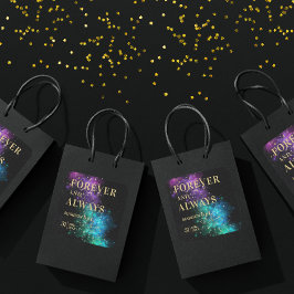 Celestial Night Sky Space Nebula Gold Star Wedding Vierkante Sticker