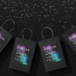 Celestial Night Sky Space Nebula Gold Star Wedding Vierkante Sticker