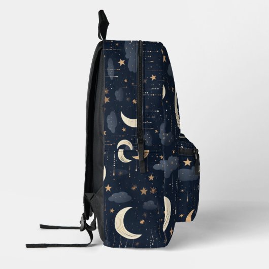Celestial Night Sky Sterren Monogram Bedrukte Rugzak (Links)