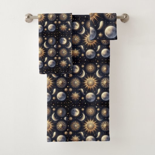 Celestial Night Sky Towel Set Bad Handdoek (Insitu)