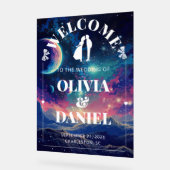 Celestial Night Sky Wedding Welcome Acrylic Sign Acryl Bord (Hoek)