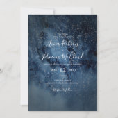Celestial Night Sky | Zilver Casual huwelijk Kaart (Voorkant)