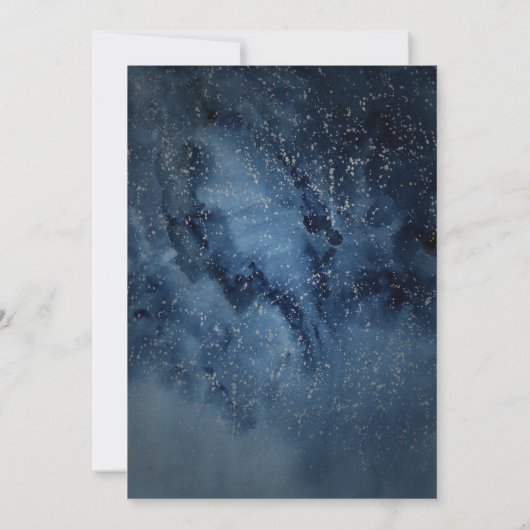 Celestial Night Sky | Zilver Casual huwelijk Kaart (Achterkant)