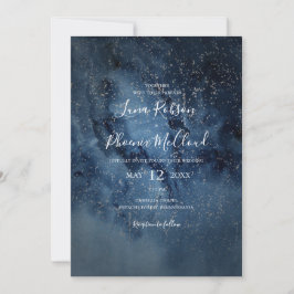 Celestial Night Sky | Zilver Casual huwelijk Kaart