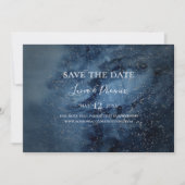 Celestial Night Sky | Zilver horizontaal Save The Date (Voorkant)