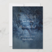 Celestial Night Sky | Zilver Traditional Wedding Kaart (Voorkant)
