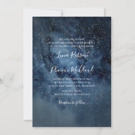 Celestial Night Sky | Zilver Traditional Wedding Kaart
