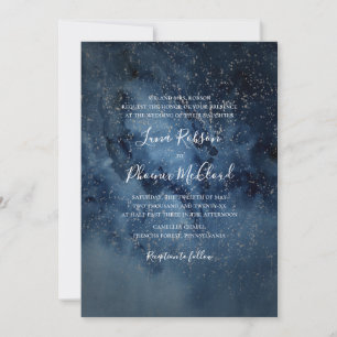 Celestial Night Sky   Zilver Traditional Wedding Kaart