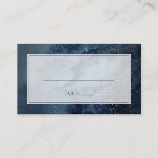 Celestial Night Sky | Zilverflatweddenschap Plaatskaartje (Voorkant)