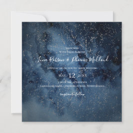 Celestial Night Sky | Zilverpleisterweddenschap Kaart