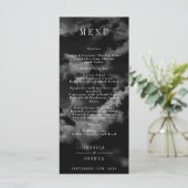 Celestial Night Sky Zwart Bruiloft Diner Menu (Staand voorkant)