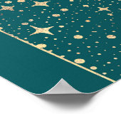 Celestial Night Stars Blauwgroen bruiloft welkom t Poster (Hoek)