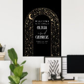 Celestial Night Stars Bruiloft Welkomstbord Poster (Thuiskantoor)
