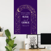 Celestial Night Stars Bruiloft Welkomstbord Poster (Thuiskantoor)