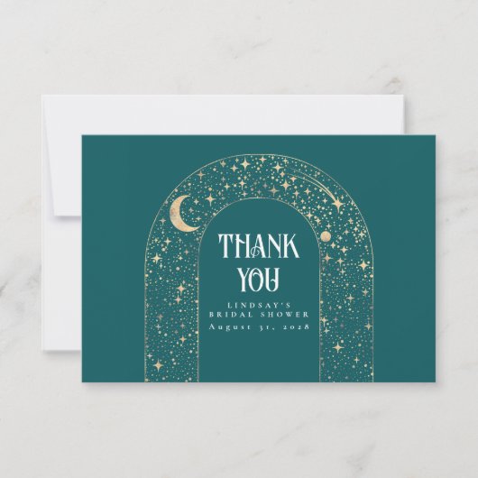 Celestial Night Stars Elegant Dank u Bedankkaart (Voorkant)