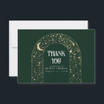 Celestial Night Stars Elegant Dank u Bedankkaart<br><div class="desc">Hemelse smaragdgroen en goud bedankkaarten</div>