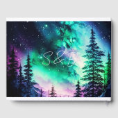 Celestial Noorderlicht bruiloft Gastenboek (Achterkant)