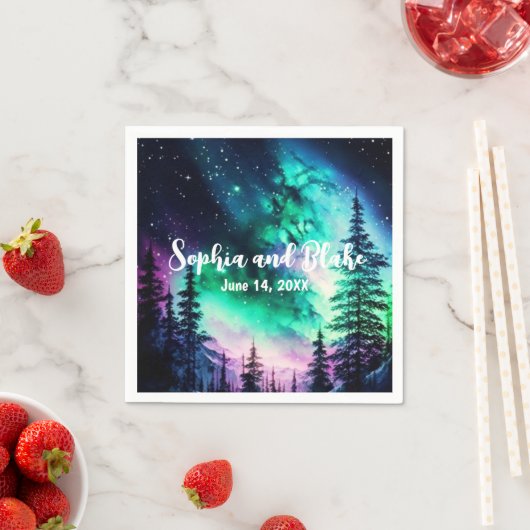 Celestial Noorderlicht bruiloft Servet (Insitu)