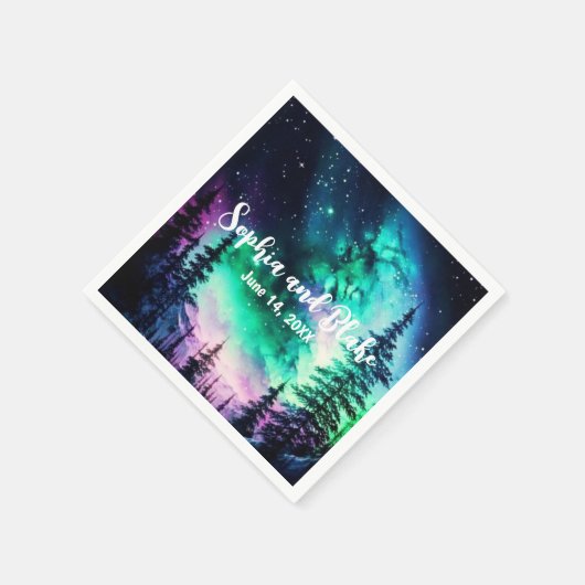 Celestial Noorderlicht bruiloft Servet (Hoek)