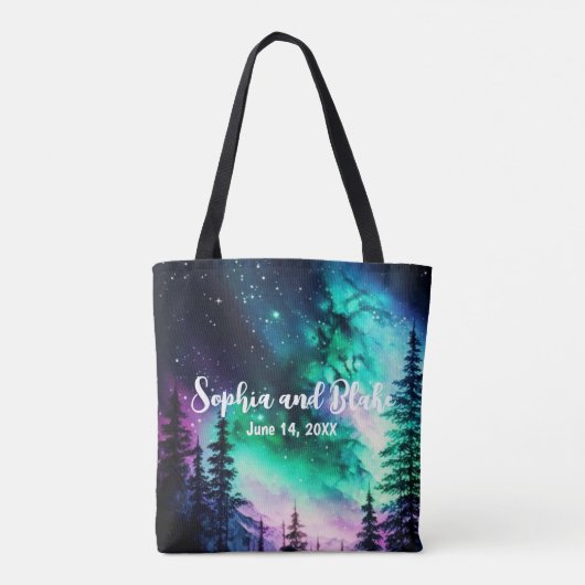 Celestial Noorderlicht bruiloft Tote Bag (Achterkant)