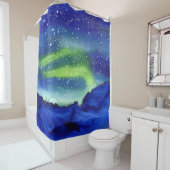Celestial Northern Lights Artwork Douchegordijn (In situ)
