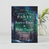 Celestial Northern Lights bruiloft verlovingsfeest Kaart (Staand voorkant)