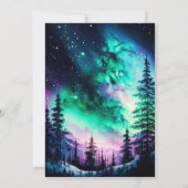 Celestial Northern Lights bruiloft verlovingsfeest Kaart (Achterkant)