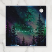 Celestial Northern Lights Gepersonaliseerde bruilo Bedankjes Labels (Achterkant)