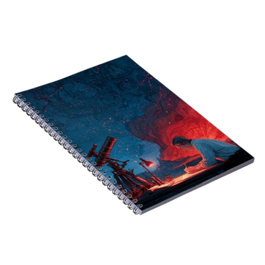 Celestial Observer Red Blue Star Map Notitieboek (Rechterzijde)