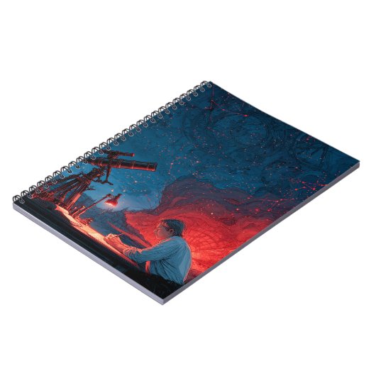 Celestial Observer Red Blue Star Map Notitieboek (Linkerzijde)