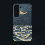 Celestial Ocean Night Phone Case Samsung Galaxy Hoesje<br><div class="desc">Een maansikkel zweeft over gestileerde oceaangolven en roept een gevoel van rust en hemelse verwondering op onder de sterren.</div>
