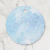 Celestial Oh Baby Blue Moon & Stars Baby shower Fa Bedankjes Labels (Achterkant)