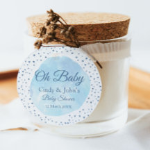 Celestial Oh Baby Blue Moon & Stars Baby shower Fa