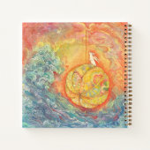 Celestial Orb: Winged Hare on Silken Brocade Notitieboek (Achterkant)