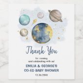 Celestial Outer Space Galaxy Moon Star Baby shower Wijn Etiket (Enkel label)