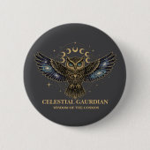 Celestial Owl Cosmic Guardian Ronde Button 5,7 Cm (Voorkant)