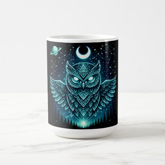 Celestial Owl – Cosmic Wisdom Wildlife Galaxy Koffiemok (Center)