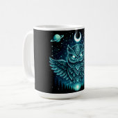 Celestial Owl – Cosmic Wisdom Wildlife Galaxy Koffiemok (Voorkant links)