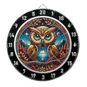 Celestial Owl Glow Dartboard Design Dartbord (Voorkant)
