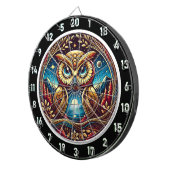 Celestial Owl Glow Dartboard Design Dartbord (Voorkant Rechts)