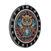 Celestial Owl Glow Dartboard Design Dartbord (Voorkant Links)